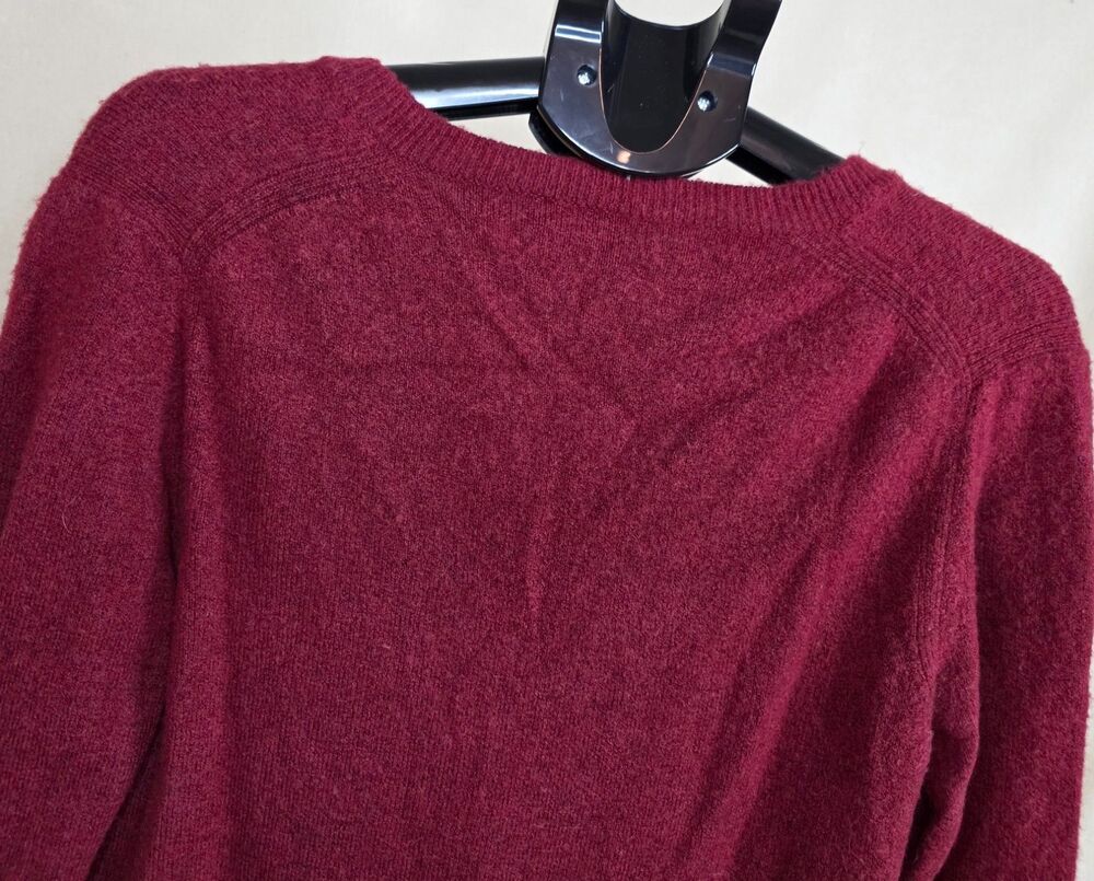 J.Crew | Merino Wool Blend V-Neck Sweater| Maroon | Pockets | Small - Picture 8 of 12